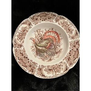 JOHNSON BROS WILD TURKEYS NATIVE AMERICAN WINDSOR WARE Rim Soup Bowl